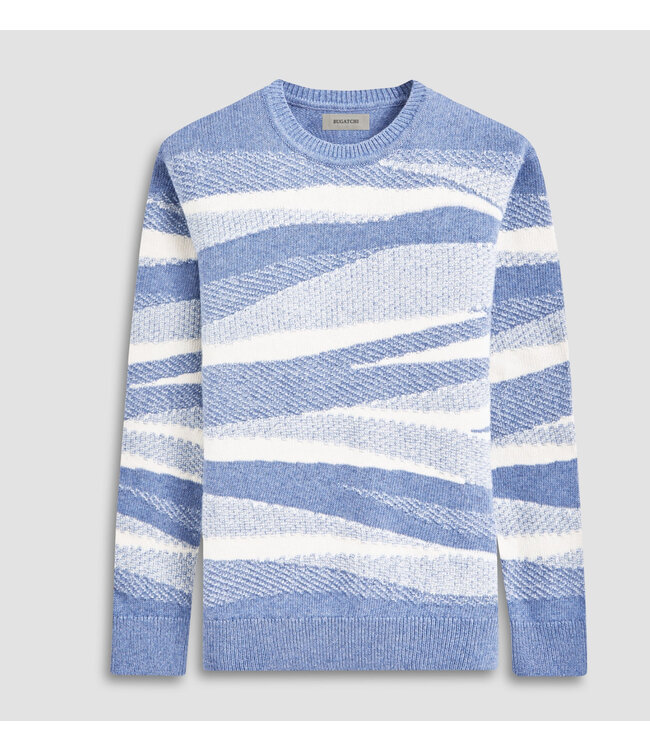 Air Blue with Ecru Striped Sweater