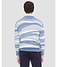 Air Blue with Ecru Striped Sweater