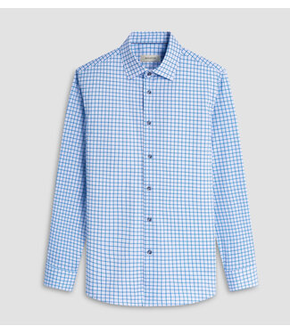 BUGATCHI Modern Fit Air Blue Windowpane Shirt