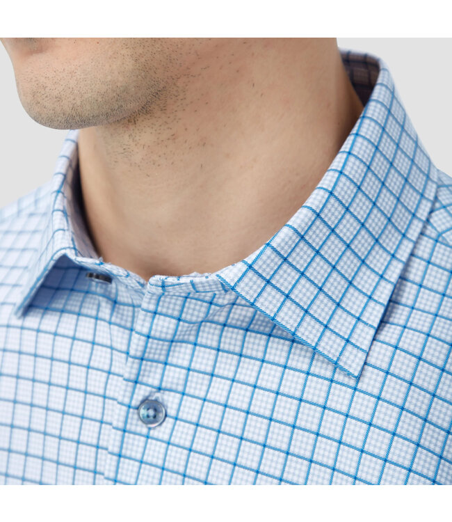 Modern Fit Air Blue Windowpane Shirt