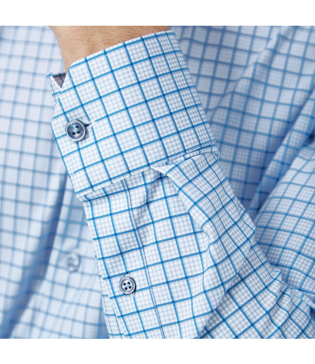 Modern Fit Air Blue Windowpane Shirt