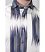 Modern Fit White Blue Broken Stripe Shirt