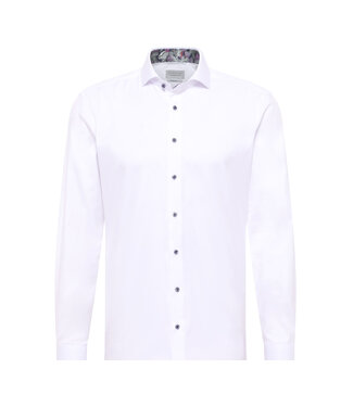 ETERNA Slim Fit White W/Trim Dress Shirt