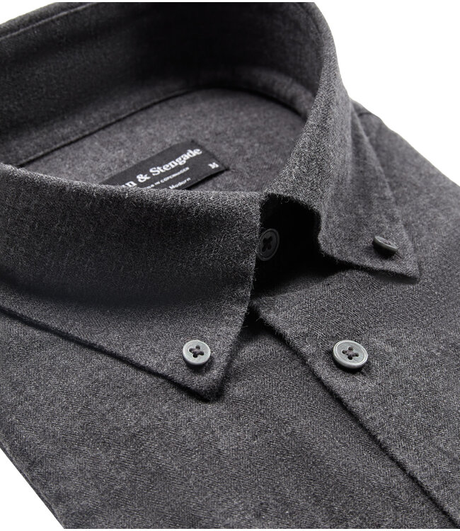 Modern Fit Charcoal Flannel Shirt