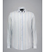 Modern Fit White Blue Multi Stripe Shirt
