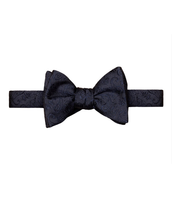 Navy Paisley Bow Tie