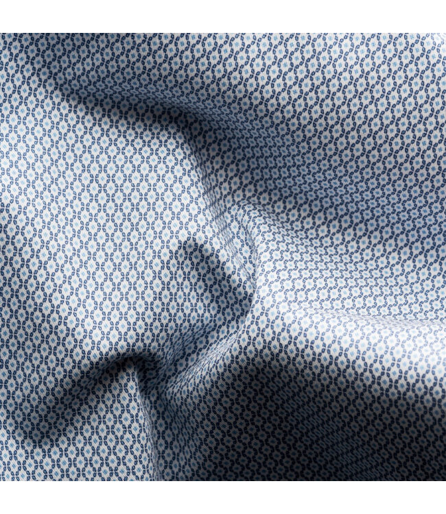 Slim Fit Blue Micro Print Twill Shirt