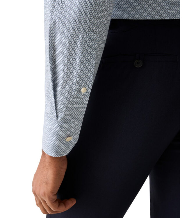 Slim Fit Blue Micro Print Twill Shirt