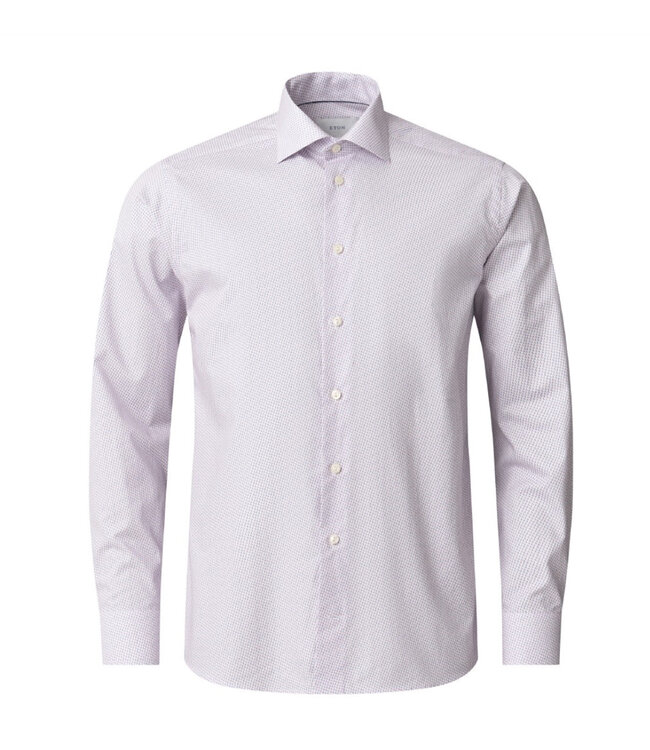 Slim Fit Pink Geometric Twill Shirt