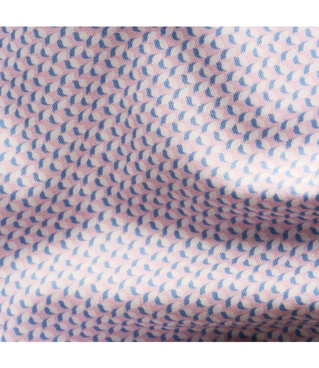 Slim Fit Pink Geometric Twill Shirt