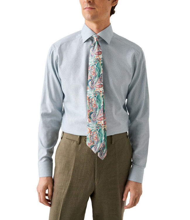 Modern Fit Green Dobby Shirt