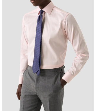 ETON Modern Fit Pink Twill Paisley Trim Shirt