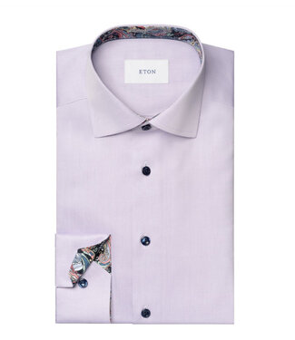 ETON Modern Fit Lavender Twill Paisley Trim Shirt