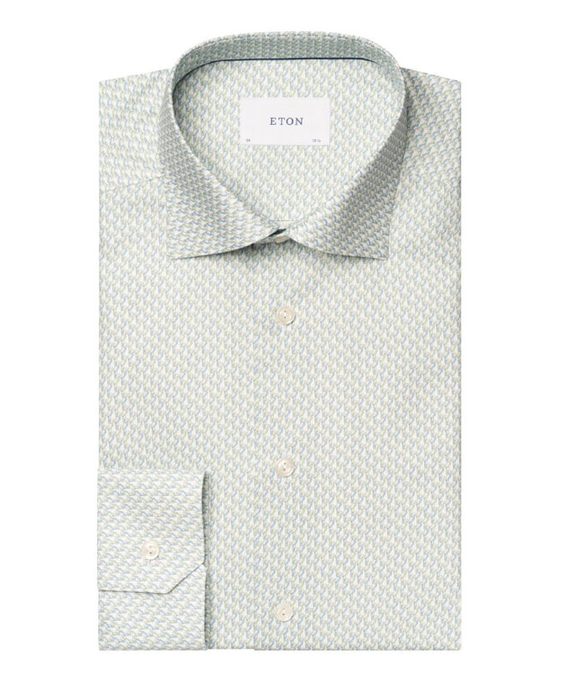 Slim Fit Green Parrot Print Twill Shirt