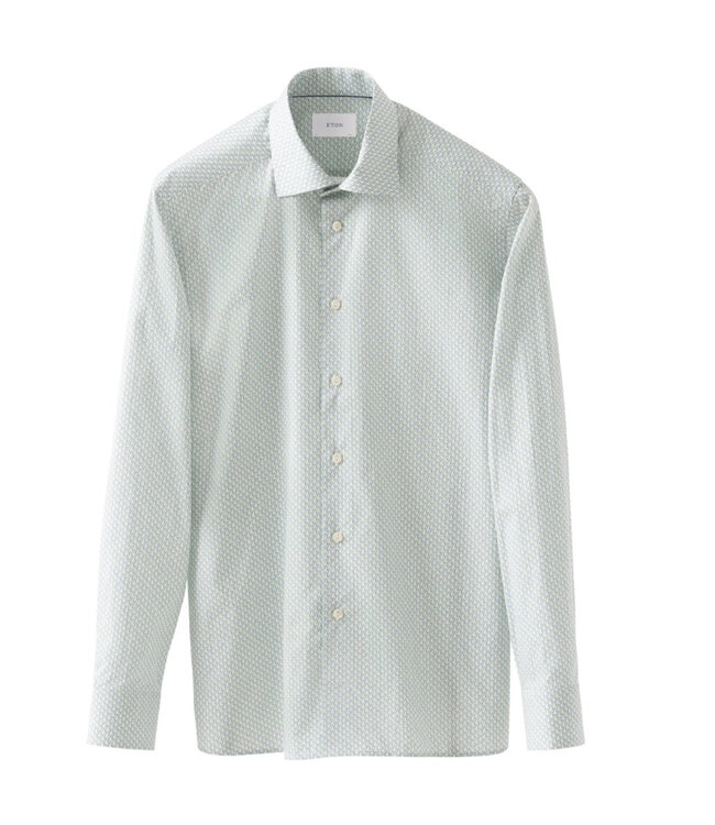 Slim Fit Green Parrot Print Twill Shirt