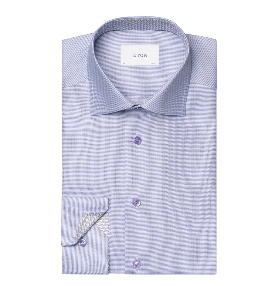 Men's Lavender Standard Slim Fit Micro Ditsy Printed Cotton Casual Shirt