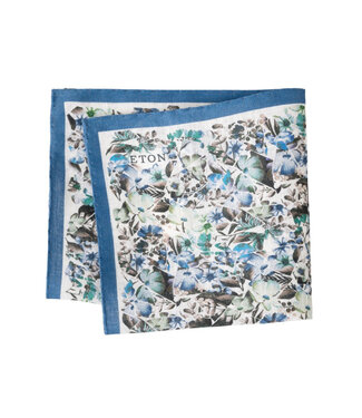 ETON Floral Linen Pocket Square