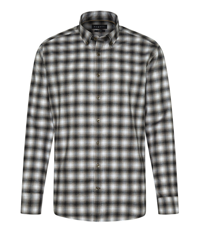 Modern Fit Tan Plaid Shirt