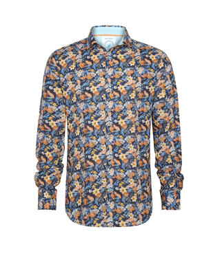 A FISH NAMED FRED Modern Fit Navy Floral Shirt