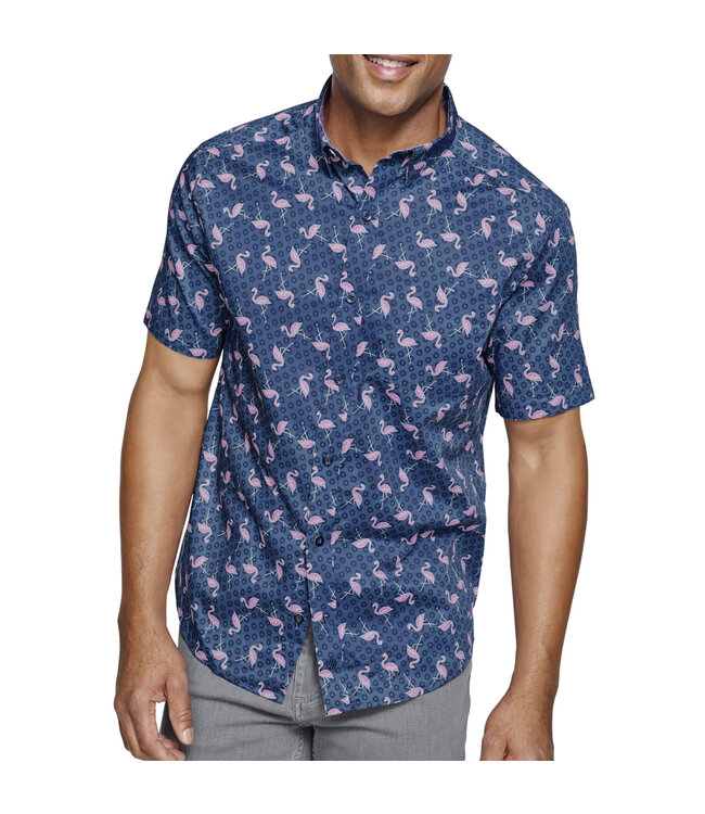 Classic Fit Navy Flamingo Shirt