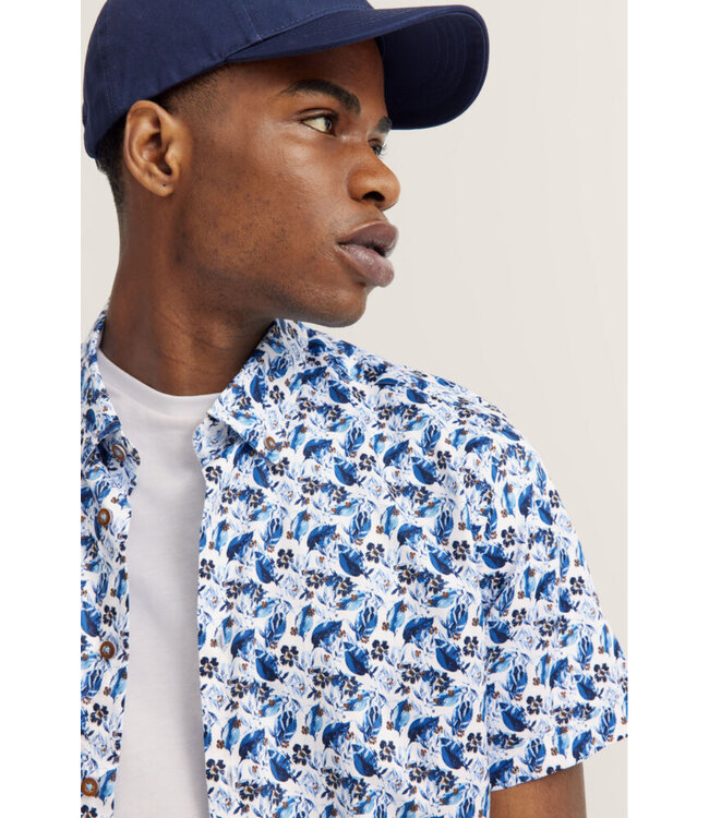 Modern Fit White Floral Shirt