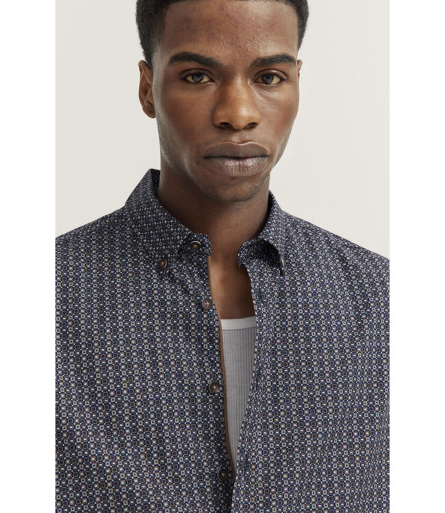 Modern Fit Navy Block Shirt