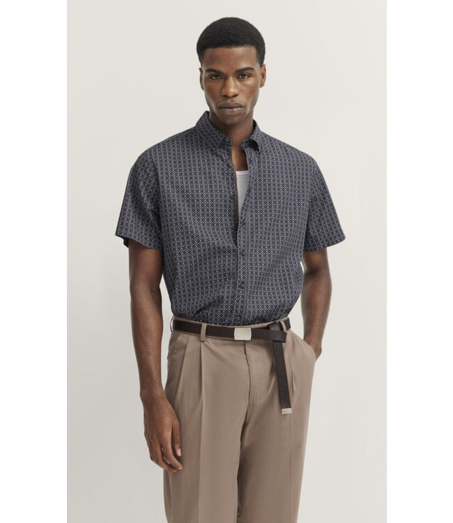 Modern Fit Navy Block Shirt