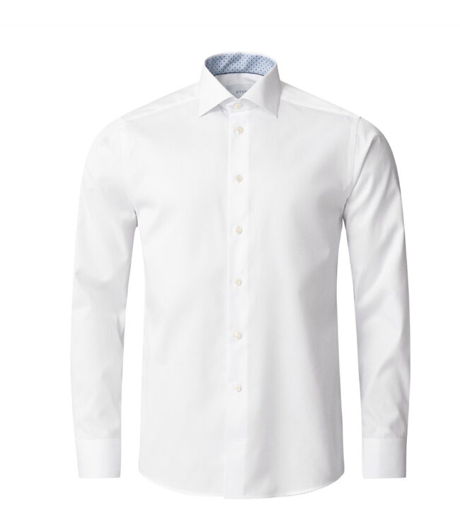 Modern Fit White with Blue Trim Shirt