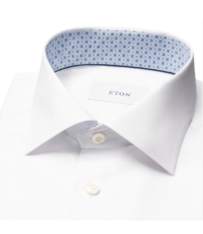 Modern Fit White with Blue Trim Shirt