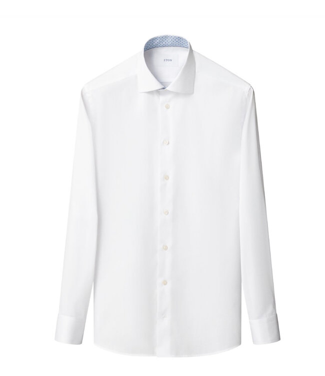Modern Fit White with Blue Trim Shirt