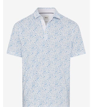 BRAX White Floral Pico Polo