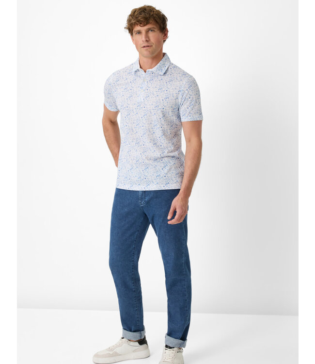 White Floral Pico Polo