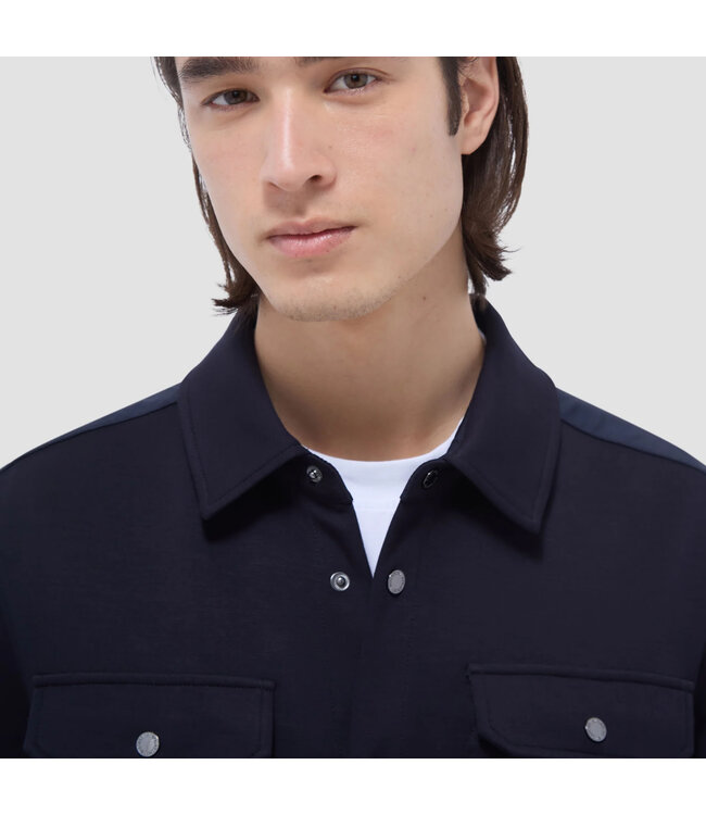 Navy Snap Button Overshirt