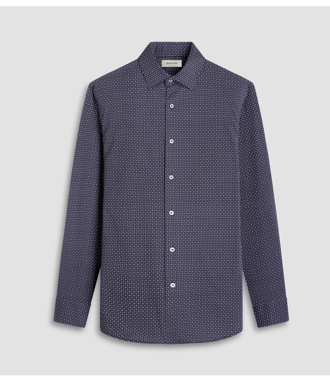 Modern Fit Navy Diamond Print Shirt