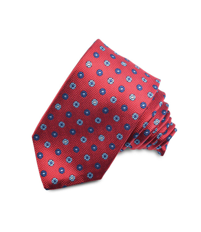 Red Navy Medallion Tie