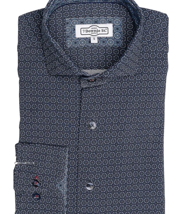 Modern Fit Navy with Circles Shirt