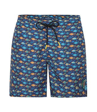 A FISH NAMED FRED Navy Fish Swim Trunks