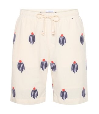 A FISH NAMED FRED Slim Fit Off White Cactus Bermuda Shorts
