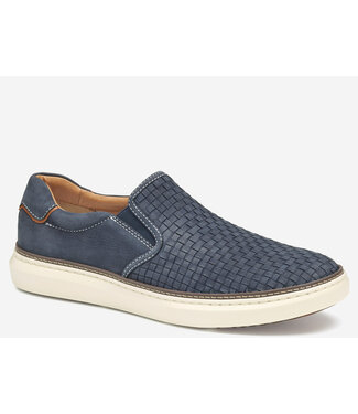 JOHNSTON & MURPHY Navy Woven McGuffey Nubuck Shoes
