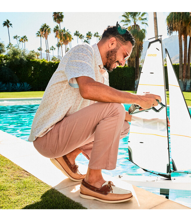 Tan Multi Monaco Sheepskin Boat Shoes