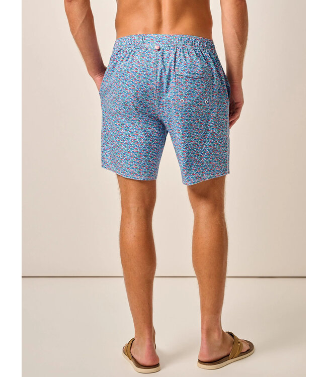 Red Fin Blue Fin Swim Trunks
