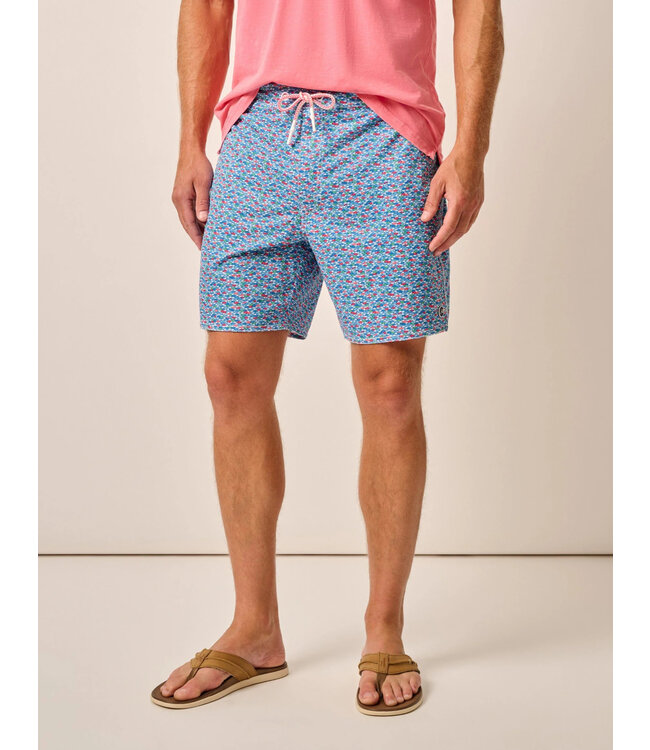 Red Fin Blue Fin Swim Trunks