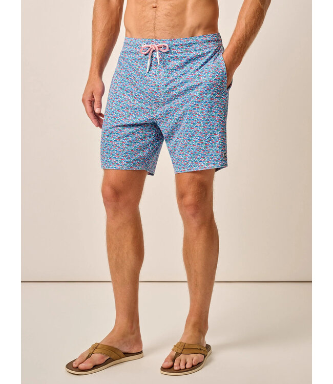 Red Fin Blue Fin Swim Trunks