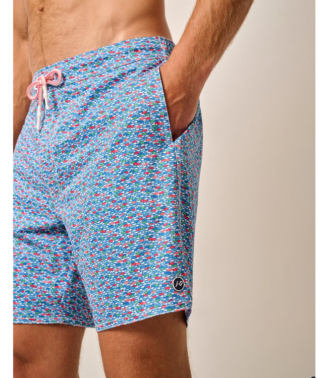 Red Fin Blue Fin Swim Trunks