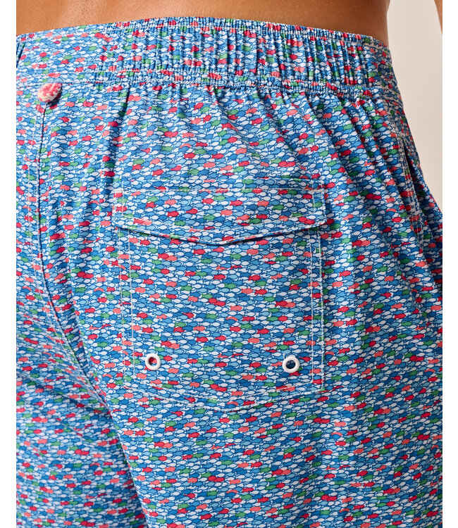 Red Fin Blue Fin Swim Trunks