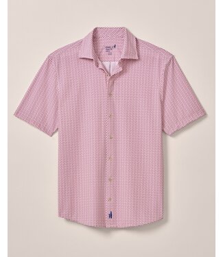 JOHNNIE-O Classic Fit White Red Caspian Shirt