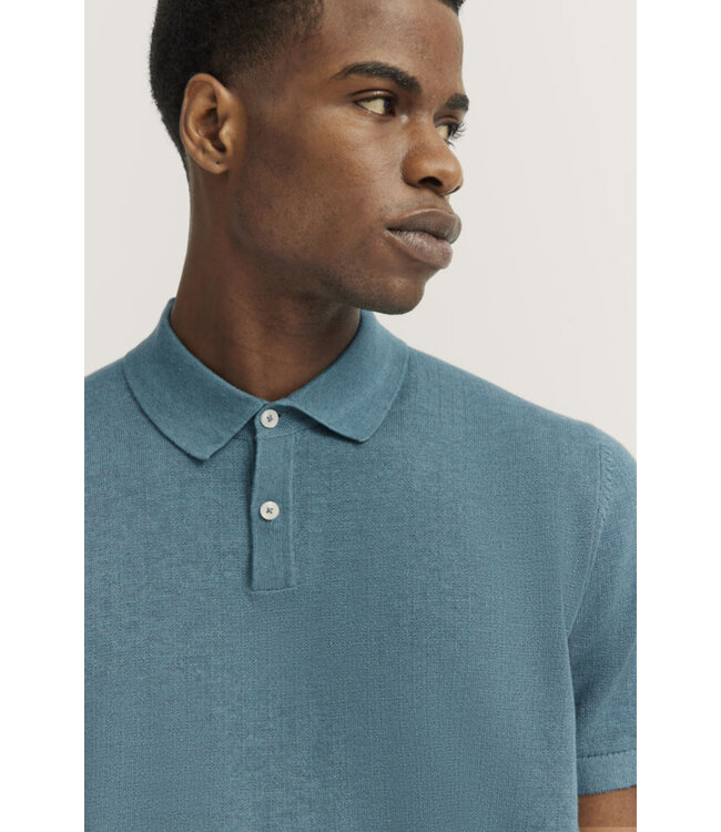 Teal Knit Sweater Polo
