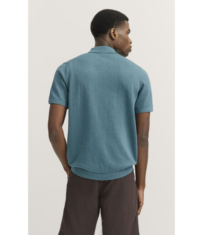 Teal Knit Sweater Polo