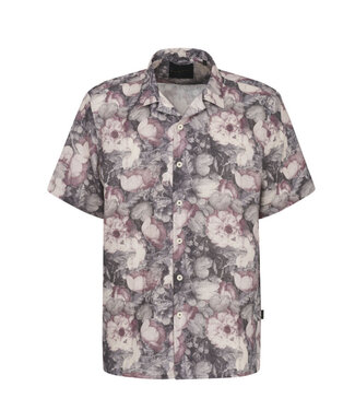 BUGATTI Modern Fit Grey Pink Camp Shirt