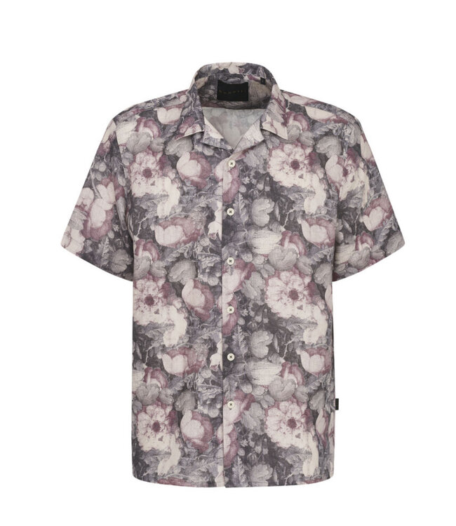 Modern Fit Grey Pink Camp Shirt